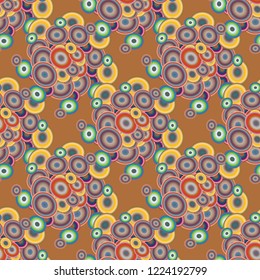 Seamless texture with colored circle pattern for background.