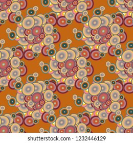 Seamless texture with colored circle pattern for background.