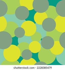 Seamless texture with colored circle pattern for background. Geometric Child Pattern. Multicolor Seamless Polka Illustration. Colorful Round Print. Rainbow Polka Background.