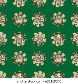 Seamless texture with colored circle pattern for background.