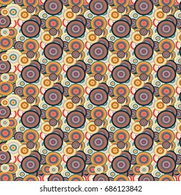 Seamless texture with colored circle pattern for background.