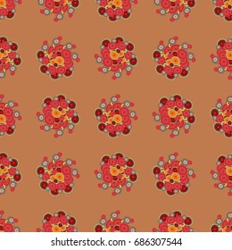 Seamless texture with colored circle pattern for background.