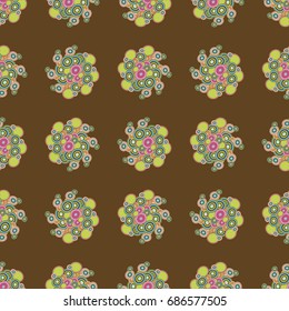 Seamless texture with colored circle pattern for background.