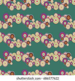 Seamless texture with colored circle pattern for background.