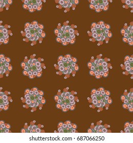 Seamless texture with colored circle pattern for background.