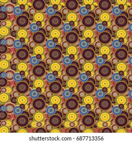 Seamless texture with colored circle pattern for background.