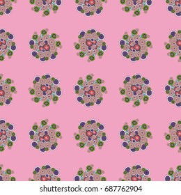 Seamless texture with colored circle pattern for background.