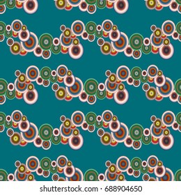 Seamless texture with colored circle pattern for background.