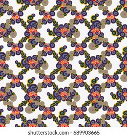 Seamless texture with colored circle pattern for background.