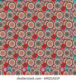 Seamless texture with colored circle pattern for background.