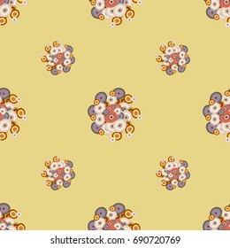 Seamless texture with colored circle pattern for background.