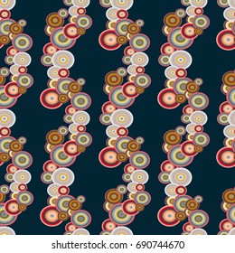 Seamless texture with colored circle pattern for background.