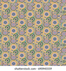 Seamless texture with colored circle pattern for background.