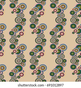 Seamless texture with colored circle pattern for background.