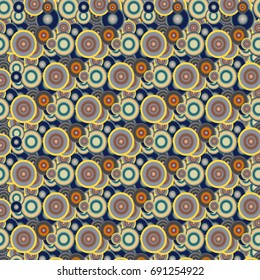 Seamless texture with colored circle pattern for background.