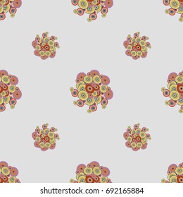 Seamless texture with colored circle pattern for background.