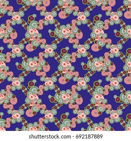 Seamless texture with colored circle pattern for background.