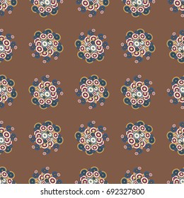 Seamless texture with colored circle pattern for background.