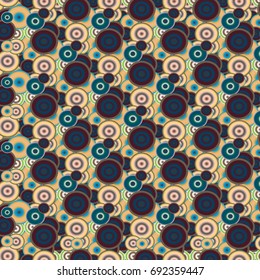 Seamless texture with colored circle pattern for background.