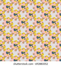 Seamless texture with colored circle pattern for background.