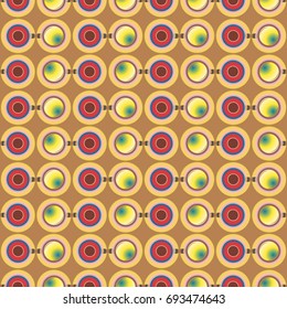 Seamless texture with colored circle pattern for background.