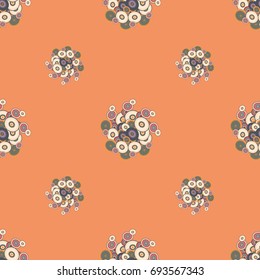 Seamless texture with colored circle pattern for background.