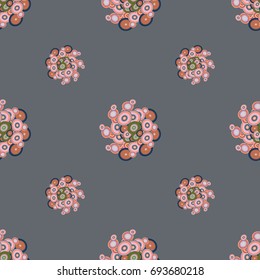 Seamless texture with colored circle pattern for background.