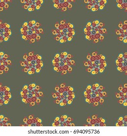 Seamless texture with colored circle pattern for background.