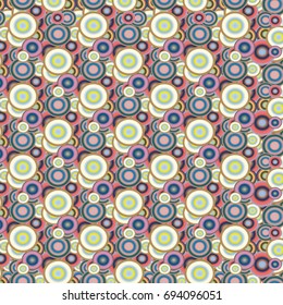 Seamless texture with colored circle pattern for background.