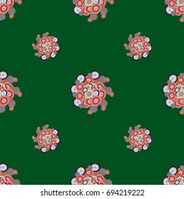 Seamless texture with colored circle pattern for background.