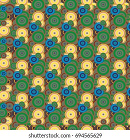Seamless texture with colored circle pattern for background.