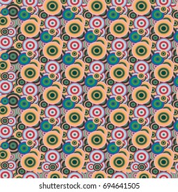 Seamless texture with colored circle pattern for background.
