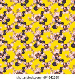 Seamless texture with colored circle pattern for background.