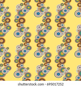 Seamless texture with colored circle pattern for background.