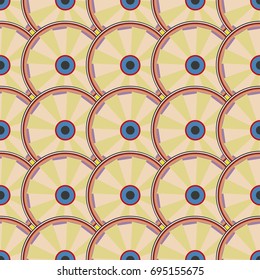 Seamless texture with colored circle pattern for background.