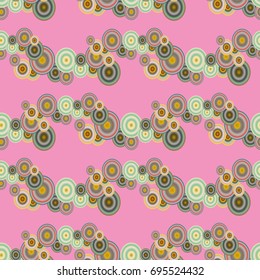 Seamless texture with colored circle pattern for background.