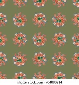 Seamless texture with colored circle pattern for background.
