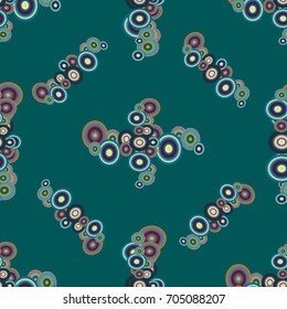 Seamless texture with colored circle pattern for background.