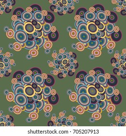 Seamless texture with colored circle pattern for background.