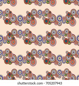 Seamless texture with colored circle pattern for background.