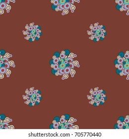 Seamless texture with colored circle pattern for background.