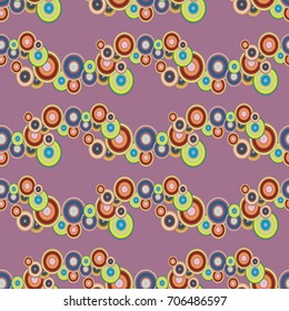 Seamless texture with colored circle pattern for background.