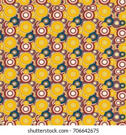 Seamless texture with colored circle pattern for background.