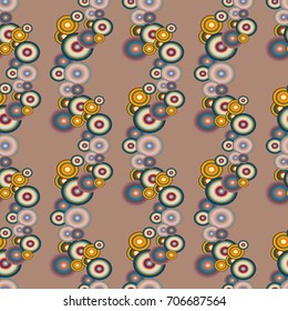 Seamless texture with colored circle pattern for background.