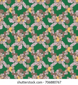 Seamless texture with colored circle pattern for background.