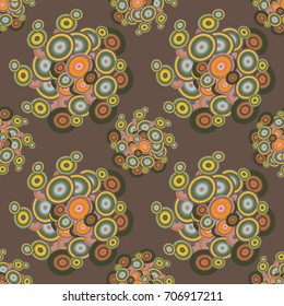 Seamless texture with colored circle pattern for background.