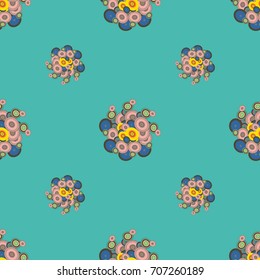 Seamless texture with colored circle pattern for background.