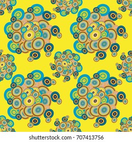 Seamless texture with colored circle pattern for background.