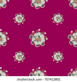 Seamless texture with colored circle pattern for background.