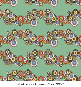 Seamless texture with colored circle pattern for background.